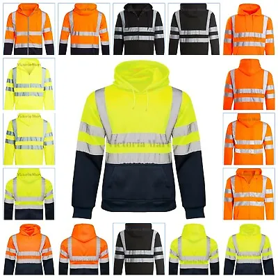 £16.99 • Buy Hi Vis Viz High Visibility PPE Reflective Hoodies Hooded Sweatshirt Work Wear UK