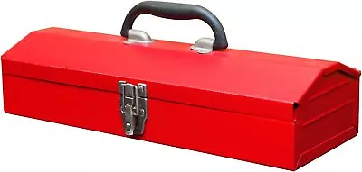 Small Red Heavy Duty Metal Tool Box Steel Storage Organizer Parts Tools • $19.99