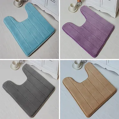 Memory Foam Anti Slip Toilet Floor Mat Washable Bath Pedestal Pad Rug Soft Ghd • $14.20