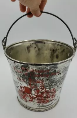 Vintage Metal Tin Behrens Small Pail Bucket Washington Fair Advertisement  • $26.09