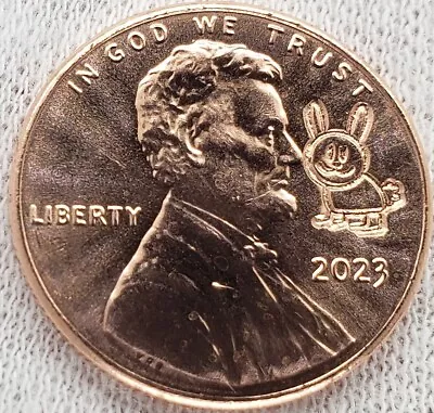 2023 Lincoln Cent Penny Hopper Easter Bunny Rabbit Counterstamp Gift Lucky Coin! • $1.99