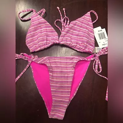 NWT L*Space FULL SET Textured Electric Pink Brittany Top + Lennox Bottom Classic • $72