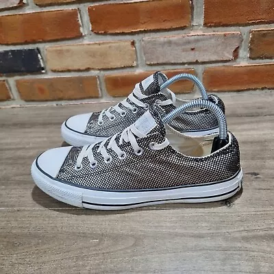 Converse All Star Low Top Metallic Diamond Fish Scale Flashy Shoes Womens 9.5 • $25
