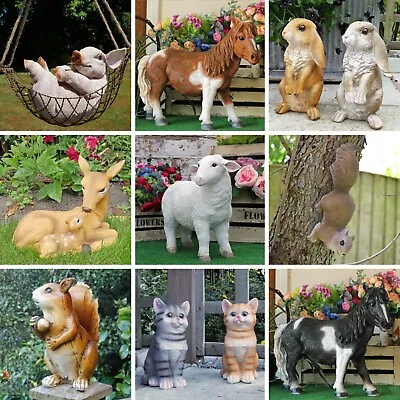 Garden Ornament Farmyard Stag Lamb Rabbit Duck Horse Animal Patio Lawn Sculpture • £13.99