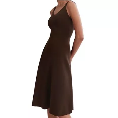 Country Road Ribbed Slip Knit Dress Chocolate Brown  Size Medium • $40