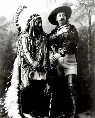 £3.99 • Buy Native American Indian Sitting Bull And Buffalo Bill 10x8 Photo Art Print Poster