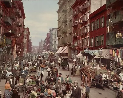 New York City View Of Mulberry Street Early 1900's New Reproduction Picture • $24.95