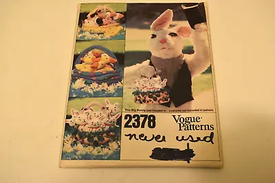 Vintage Vogue 2378 Baby Animals Lined & Stuffed Baskets Sewing Pattern - Uncut • $14.97