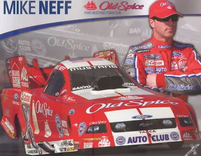 2008 Mike Neff Old Spice Ford Mustang Funny Car NHRA Postcard • $4.99