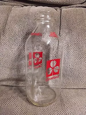 Qt Milk Bottle Cloverland The Dairy With Cows Baltimore MD Square Red Pyro 1965 • $16