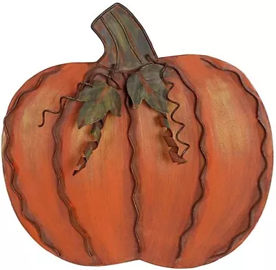 Metal Pumpkin Sign Thanksgiving Fall Decor Rustic Free Standing Flat Pumpkin Tab • $21.99