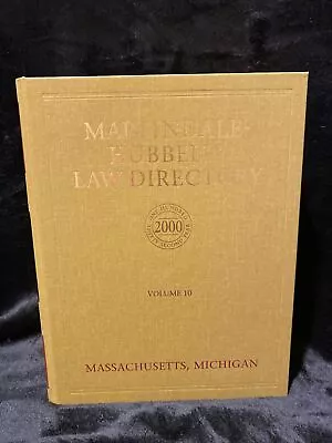 BOOKS...Martindale Hubbell Law Directory Vol 10 Massachusetts Michigan • $24.95