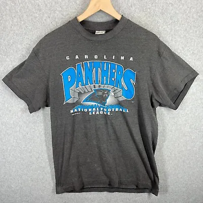 Vintage 90s NFL Carolina Panthers T Shirt Size M 1993 Gray • $29.68