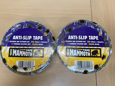 Mammoth Anti Slip Tape Black - 2 Rolls Of 50mm X 10 Metres 2ANTBK50 Ever Build • £9.95