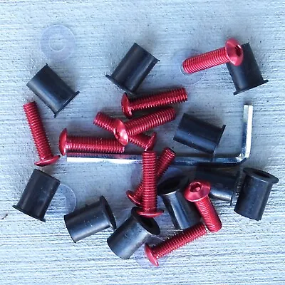 Honda CBR Kawasaki Ninja Suzuki GSXR 600 750 Yamaha R6 R1 RED WINDSCREEN BOLTS • $3.95