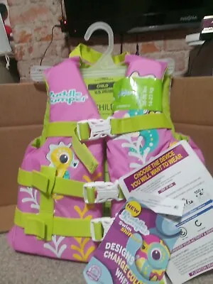 NWT Stearns Puddle Jumper Swim Shifters Child Life Jacket Vest Pink 30-50lbs NEW • $24.77