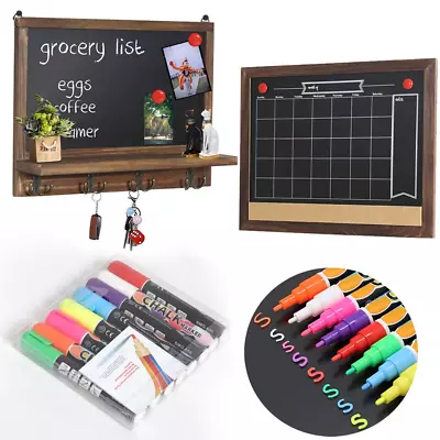 Weekly Wall Planner Blackboard Magnetic Memo Board With Liquid Chalk Marker Pen • £6.91