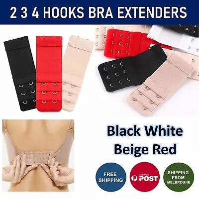 Clip On Bra Extender 2 3 4 Hook Maternity Plus Size Band Strap Extension Pack • $2.10