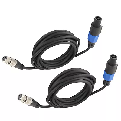 2 Packs SpeakOn Male To 3-Pin XLR Female Extension Cable Mic Audio Wire 10 Feet • $28.49