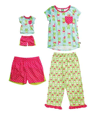 Girl 4-14 And Doll Matching Pink Green Blue Frog Pajama Outfit Fit American Girl • $25.99