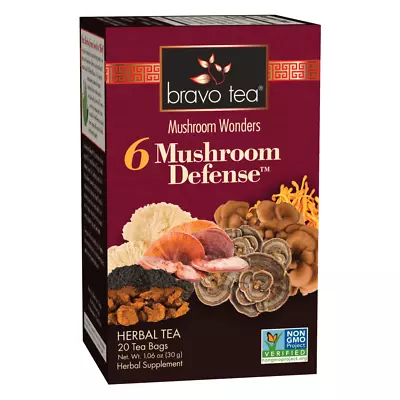 Bravo Herbal Tea Mushroom Wonders 6 Defense CompleteWELLNESS Support 20Bags NoGM • $7.99