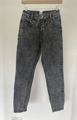 £7.99 • Buy River Island Grey Acid Wash Vintage Mom Style High Waisted Jeans UK 6 