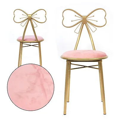 Simple Metal Dressing Table Makeup Chair Butterfly Backrest Stool Vanity Chair • $49