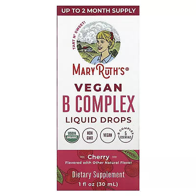 Vegan B Complex Liquid Drops Cherry 1 Fl Oz (30 Ml) • $29.95