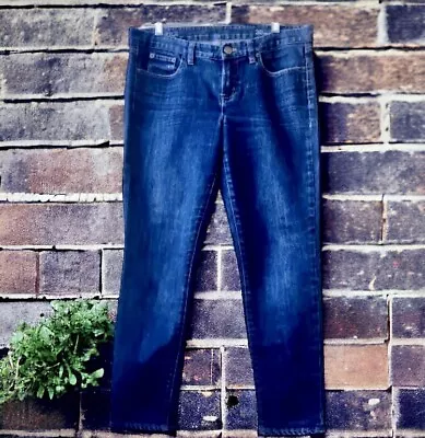 J Crew Ankle Jeans Denim Dark Wash Low Rise Toothpick Womens 30 X 26 • $24.90