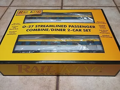 MTH O Gauge RailKing 2-Car O-27 Streamlined Combo/Diner Set - Painted 30-6099  • $75