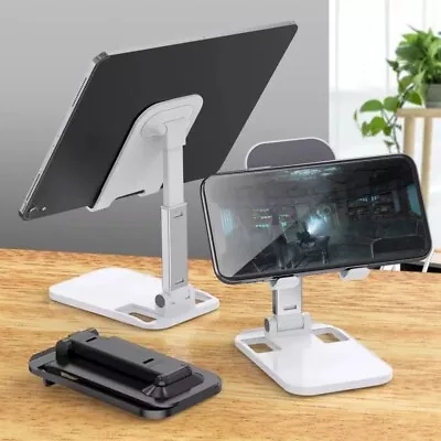 Universal Metal Desk Stand Phone Tablet Holder Adjustable Foldable Portable AU • $4.95