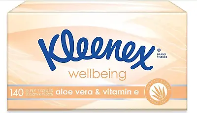 Kleenex Aloe Vera & Vitamin E 3-ply Thickness Facial Tissues 1120 Count 8 X 140s • $38.88