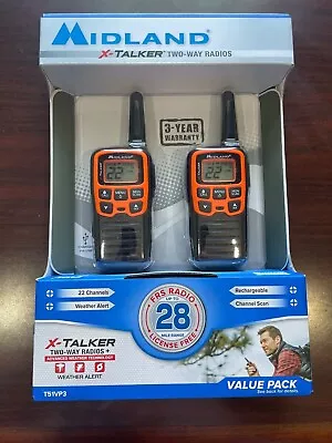 Midland X-Talker 28 Mile Range Two Way Radios T51VP3 W/ Weather Alert • $29.99