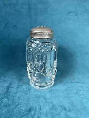 Vintage Moon And Star Pattern Clear Glass Salt Or Pepper Shaker • $25