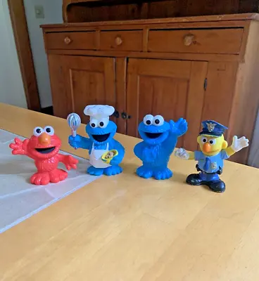 Sesame Street Figures Cookie Monster Cook Elmo Police Bert Cookie Monster Lot 6 • $9.99