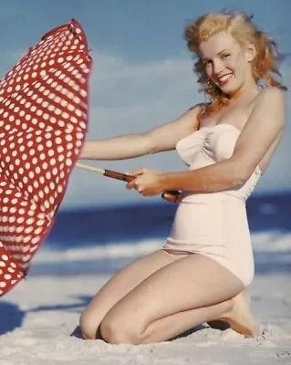 Marilyn Monroe Sitting On The Beach 8x10 PRINT PHOTO • $6.98