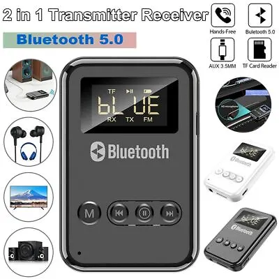 USB Bluetooth 5.0 Transmitter Receiver 4in1 Wireless Audio 3.5mm Aux Car Adapter • $12.03