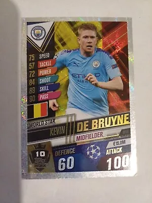 Match Attax Champions League 19/20 Kevin De Bruyne #W10 World Star Foil • £2