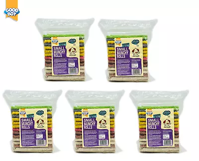 5x Goodboy Premium Quality Munchy Rolls Natural Dog Treat Chew 100 Rolls 05194 • £27.45