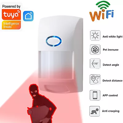 Wireless Tuya Smart WiFi Infrared Detector PIR Motion Sensor Home Security Alarm • $13.79