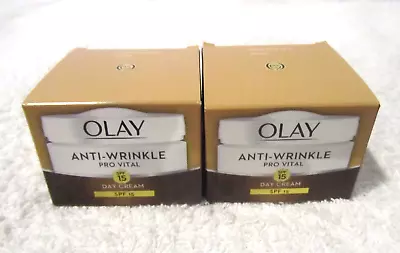 2  X Olay Anti-Wrinkle Pro Vital Day Cream SPF15  2 X 50ml New Stock • £14.99