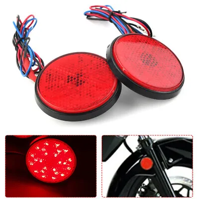 2x Red 24 LED Round Motorcycle Tail Light Universal Turn Signal Brake Stop Light • $9.98