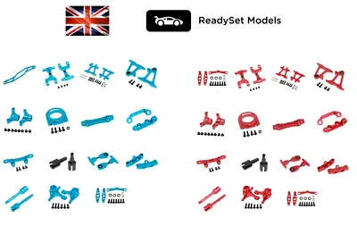 RC Car Alloy Upgrade Hop Up Parts For Tamiya TT02 TT-02 TT02D TT-02D Blue & Red • £9.99