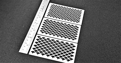 £9.75 • Buy Set Of 3pcs Fish Scale Pattern Stencils Small Size Face Body Airbrush Paint FX