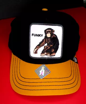 NEW~Goorin Bros~Animal Farm Mesh Trucker Snapback Hat Funky Monkey Banana Shake • $69.99