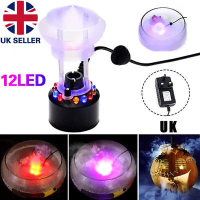 12 LEDs Ultrasonic Mist Maker Fogger Water Fountain Pond Atomizer Air Humidifier • £3.69