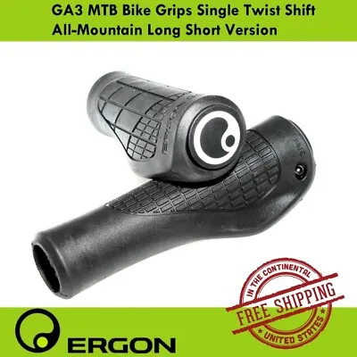 Ergon GA3 MTB Bike Grips Single Twist Shift All-Mountain Long Short Version • $24.90