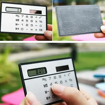 £1.63 • Buy Digits Ultra Mini Slim Credit Card Size Solar Power Pocket Calculator Small P9I6
