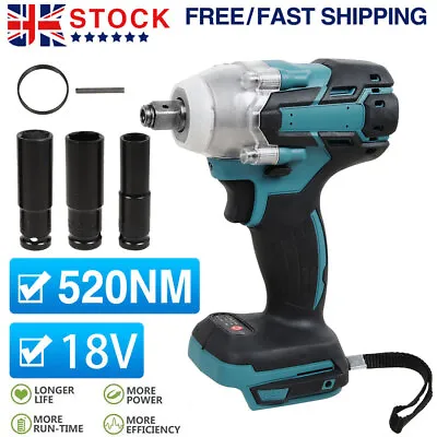£29.99 • Buy Cordless Brushless Impact Wrench Drill For Makita DTW285Z 18V LXT 1/2  520Nm