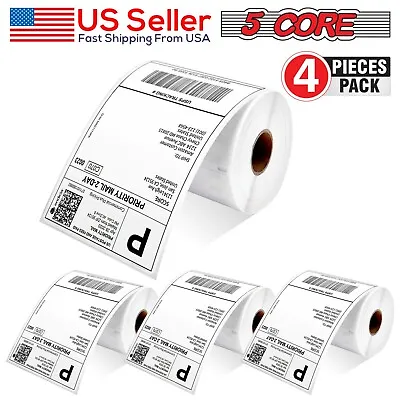 5Core 4 Rolls 4x6 Direct Thermal Shipping Labels - 250 Per Roll - 1000 Labels • $18.99